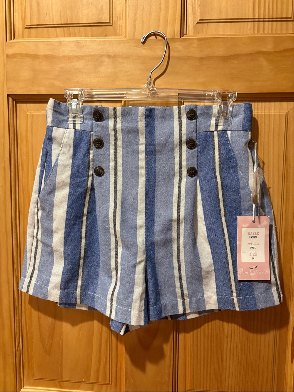 Simply Blessed High-Waisted Sailor Shorts color pattern "Paul" NWT Wmns M